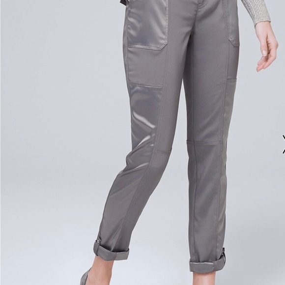 WHBM satin trim long pants Sz 10 - Picture 2 of 4